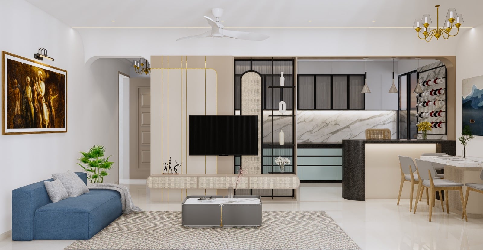 Modern luxury residence interior in Pune